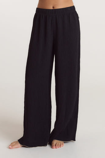 Crinkle Pyjama Bottoms - Black