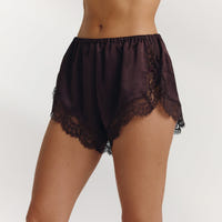 Satin Pyjama Shorts - Chocolate