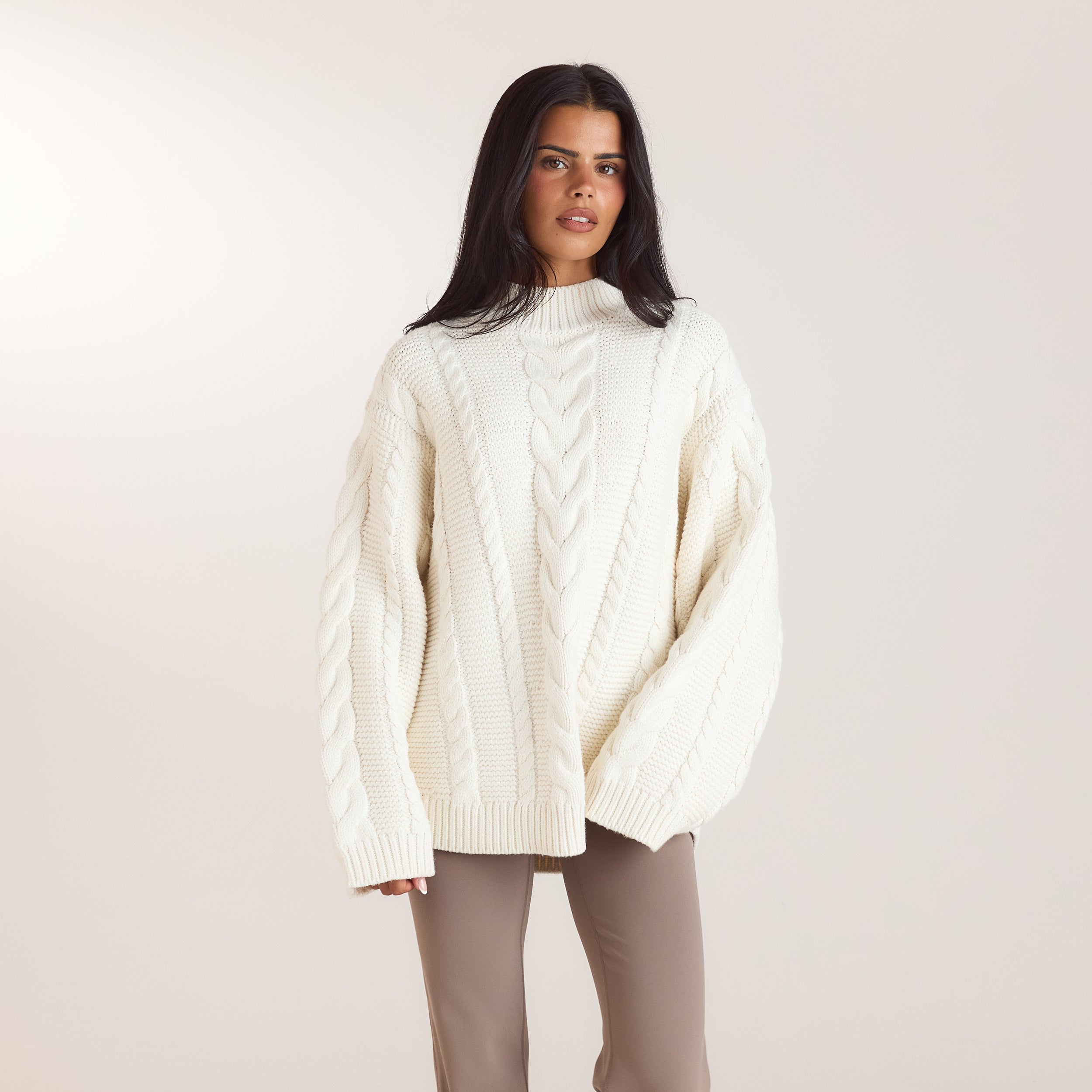 Oversized Cable-Knit Jumper | Oversized Cable-Knit Jumper - Cream