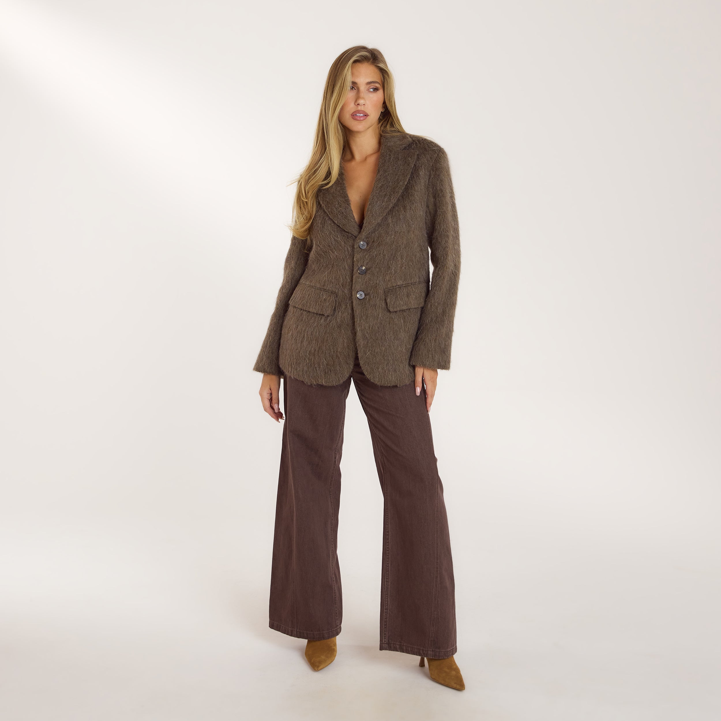 Oversized Wool Blend Blazer | Oversized Wool Blend Blazer - Mink