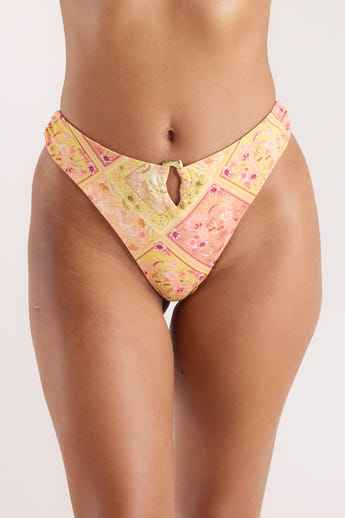 Celestial Front Gather Bikini Thong - Celestial Print