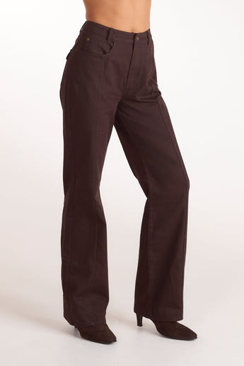 Denim Straight-Leg Jeans - Chocolate