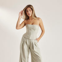 Bandeau Corset Top - Sage