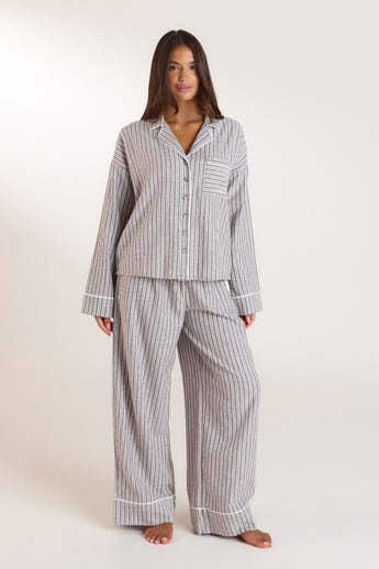Stripe Pyjama Bottoms - Chocolate alternate