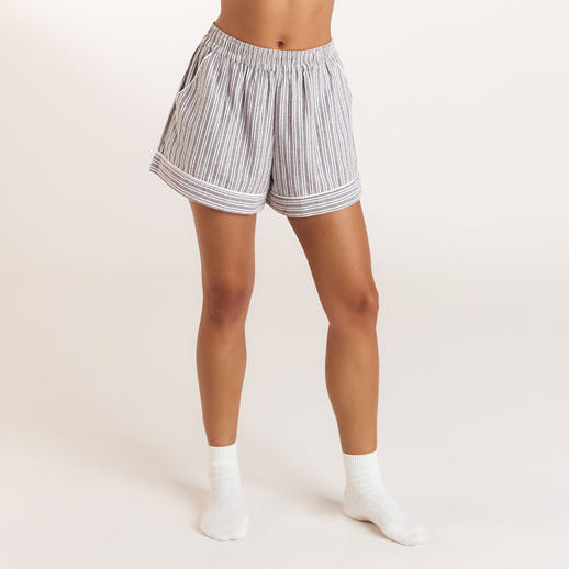 Stripe Pyjama Shorts - Chocolate