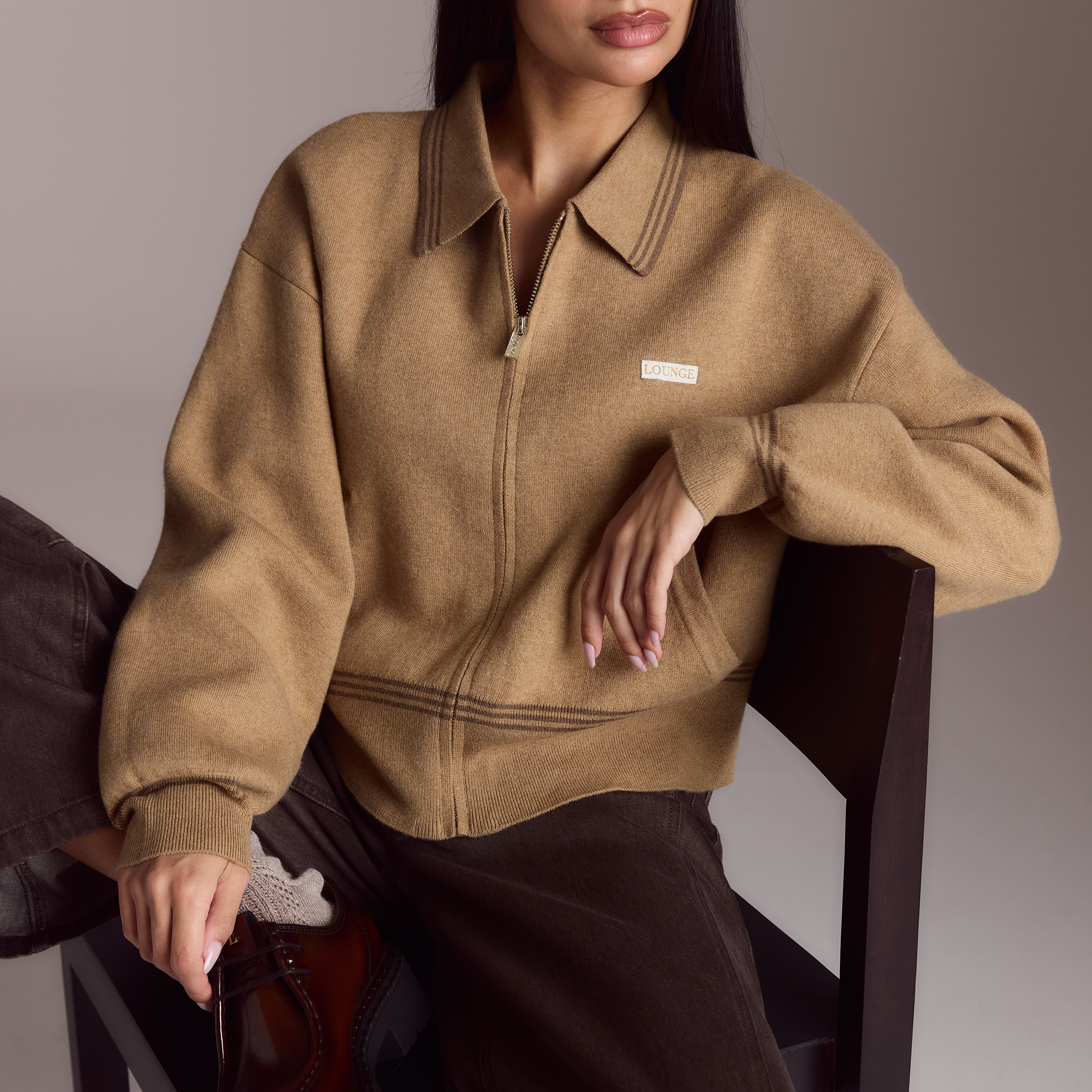 Knitted Jacket - Tan