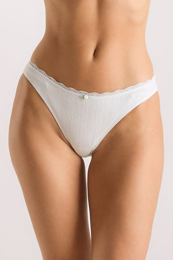 Pointelle Briefs - Cream
