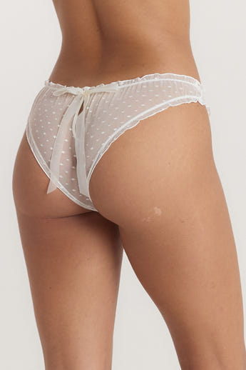 Polka Dot Brazilian Briefs - White