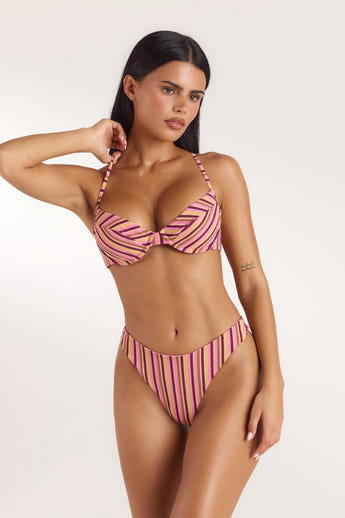 Sunstripe Wired Bikini Top - Retro Stripe alternate