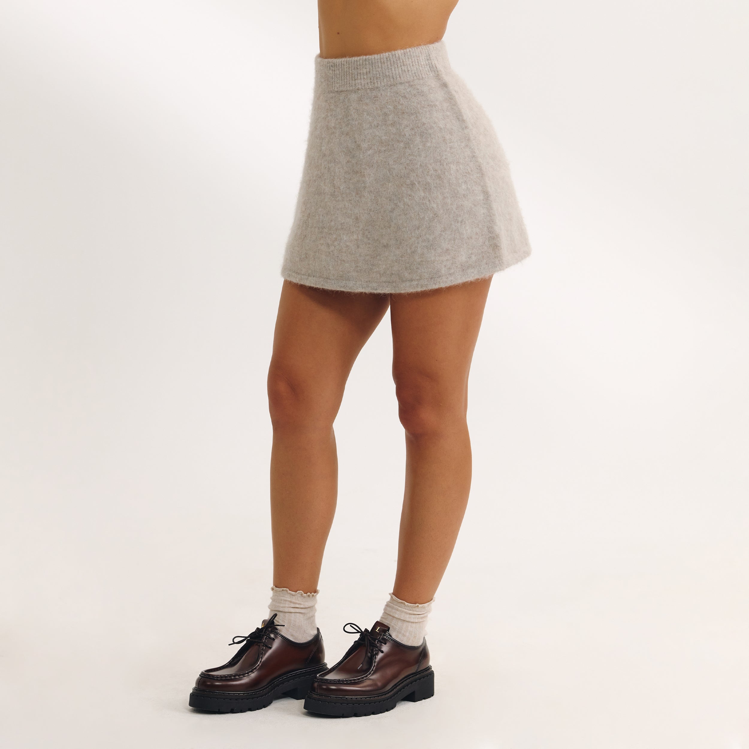 Knitted Mini Skirt | Knitted Mini Skirt - Mink