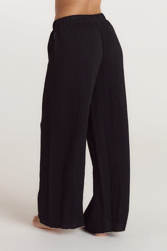 Crinkle Pyjama Bottoms - Black alternate