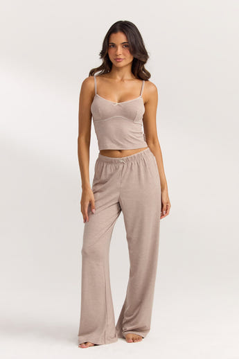 Modal Straight-Leg Pyjama Bottoms - Brown Marl alternate