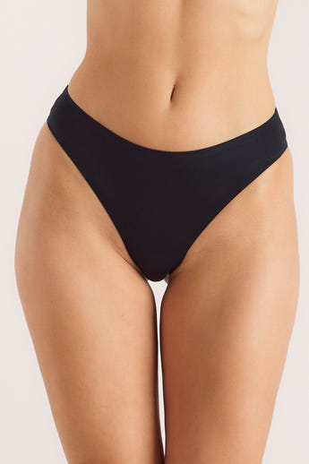 Seamless Bonded Brazilian Briefs (3-Pack) - Black alternate