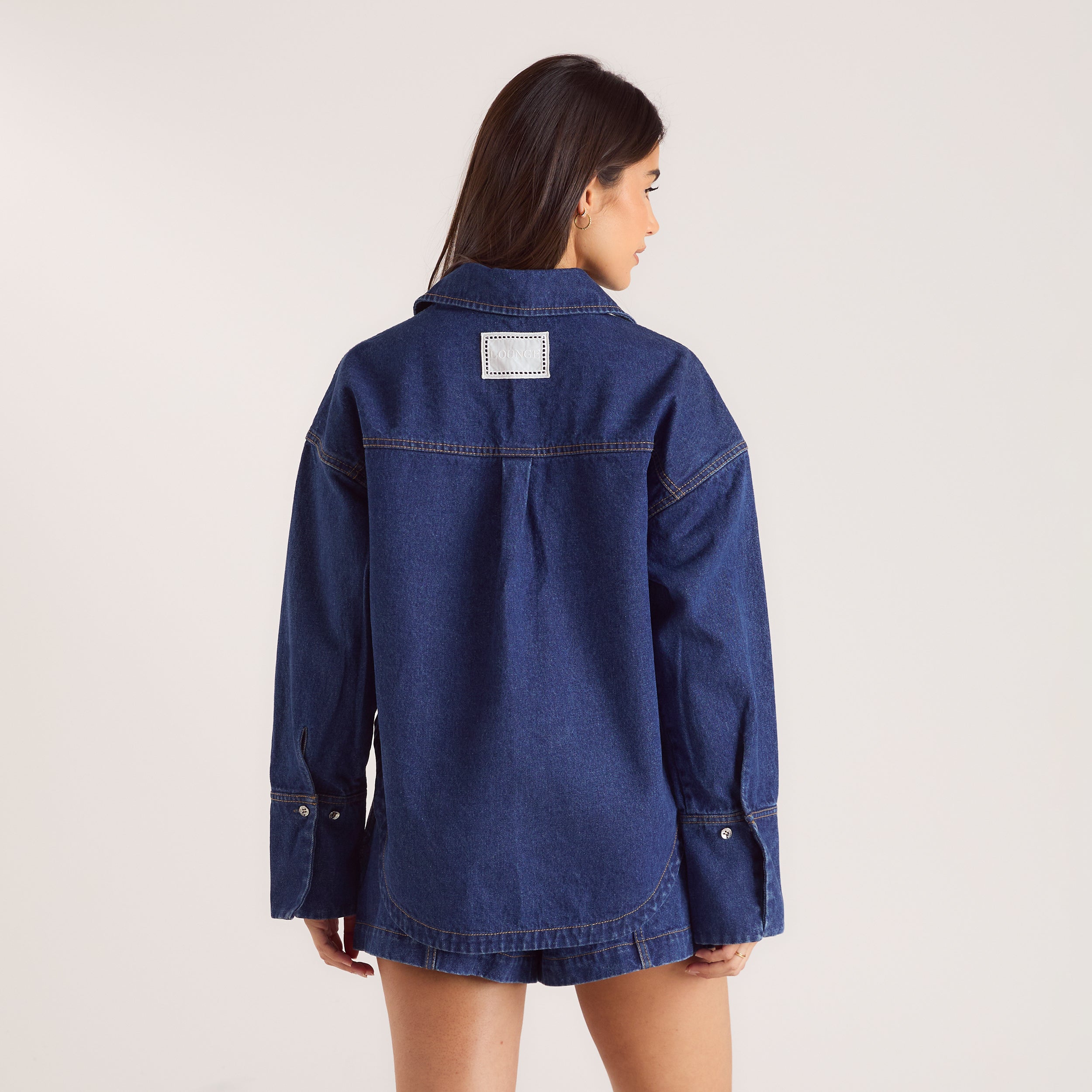 Oversized Denim Shirt - Blue alternate