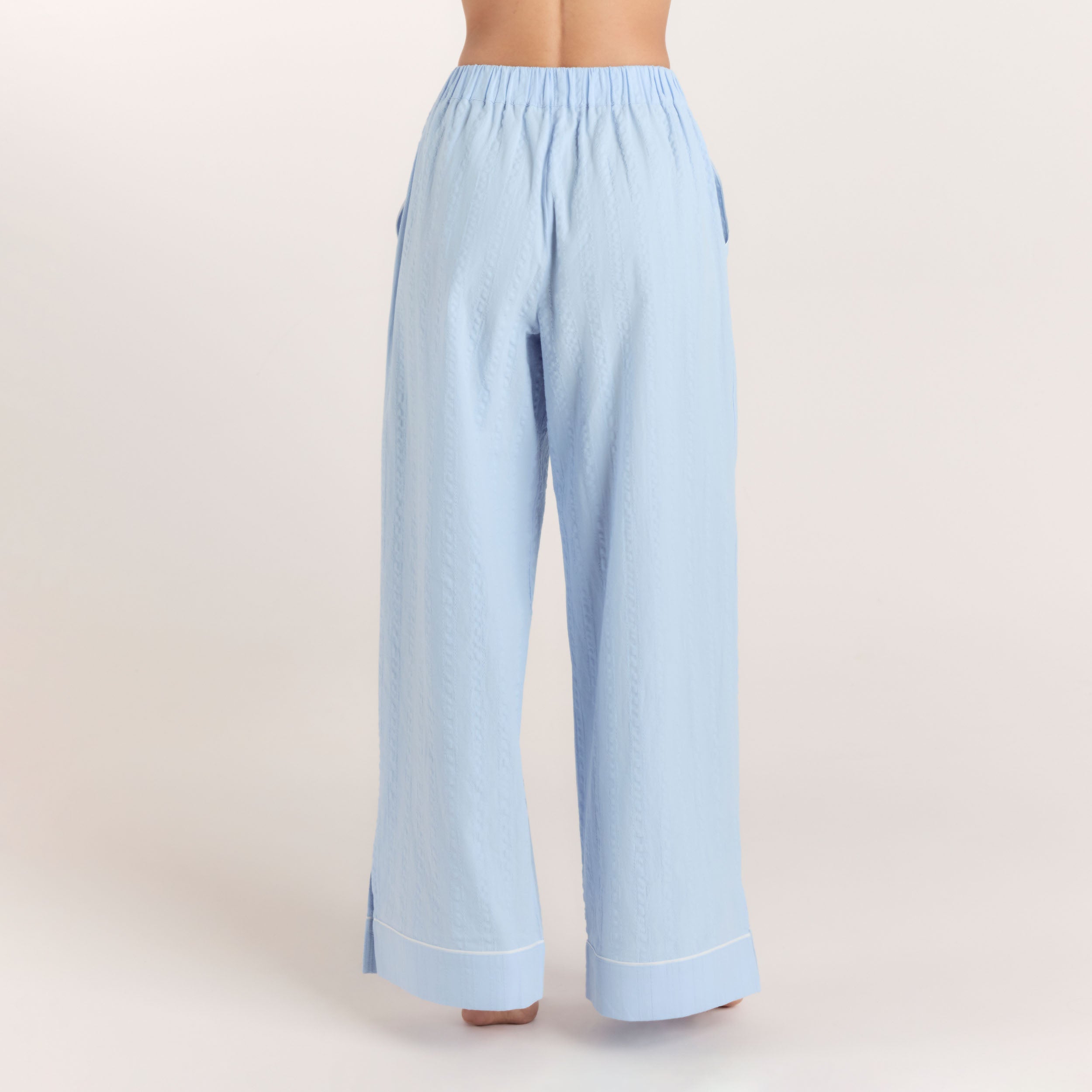 Textured Cotton Pyjama Bottoms | Textured Cotton Pyjama Bottoms - Blue