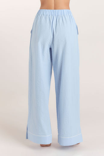 Textured Cotton Pyjama Bottoms - Blue alternate