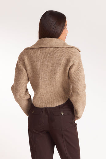 Structured Knitted Cardigan - Biscuit alternate