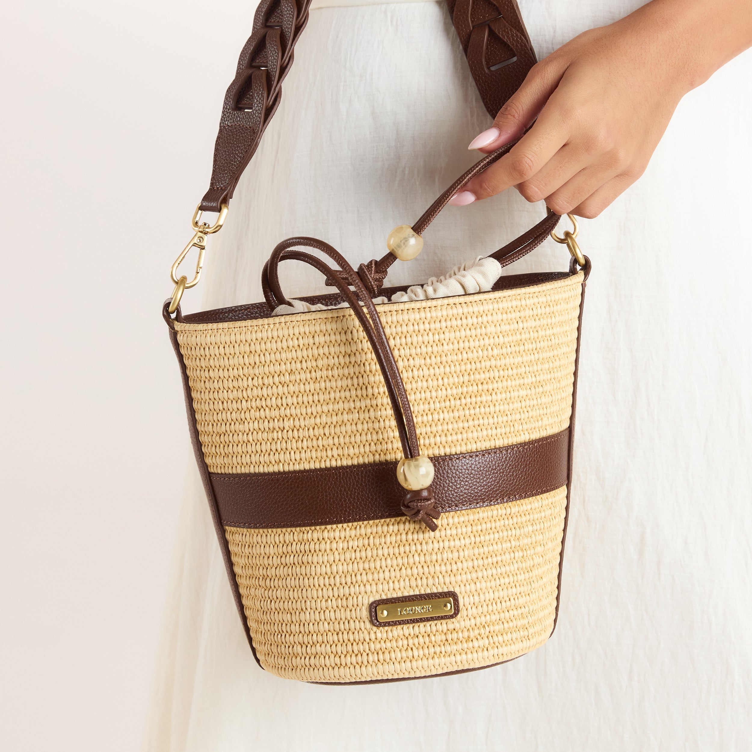 Cleo Bucket Bag - Beige alternate
