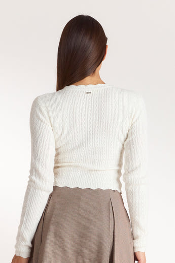 Fine Knit Cardigan - Cream alternate