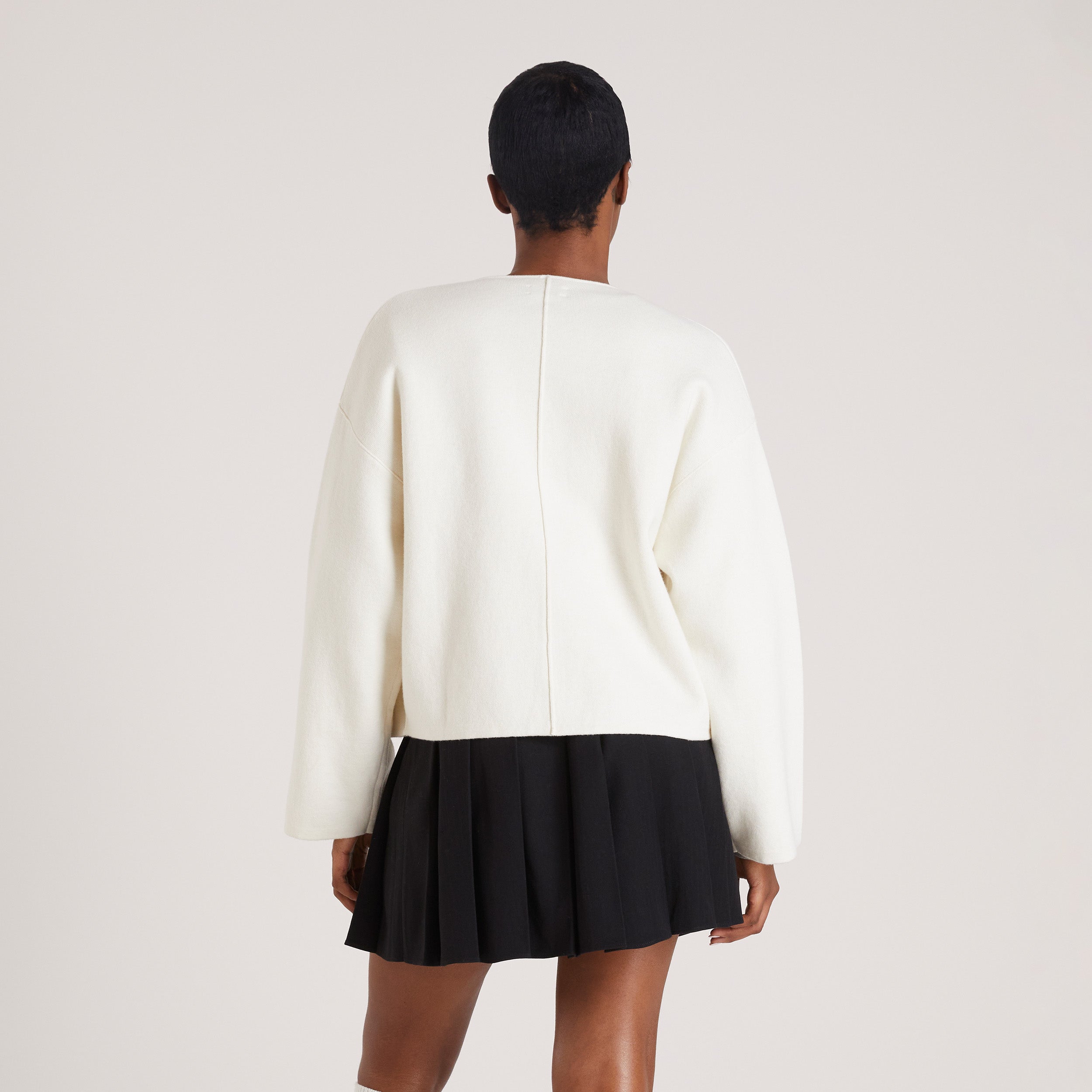 Zip-Up Cardigan | Zip-Up Cardigan - Creme