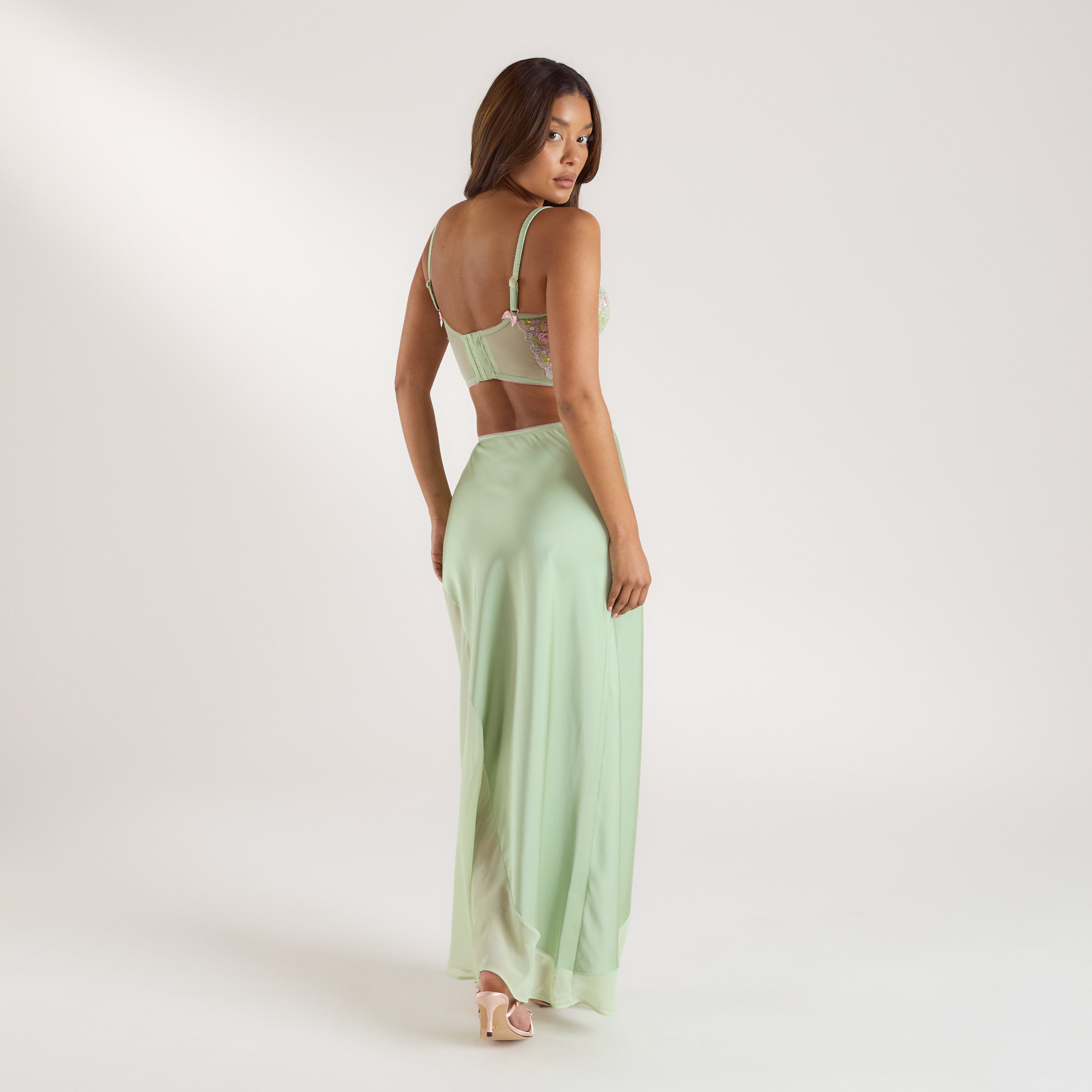Elyssia Longline Bra & Skirt | Elyssia Longline Bra (set) - Green