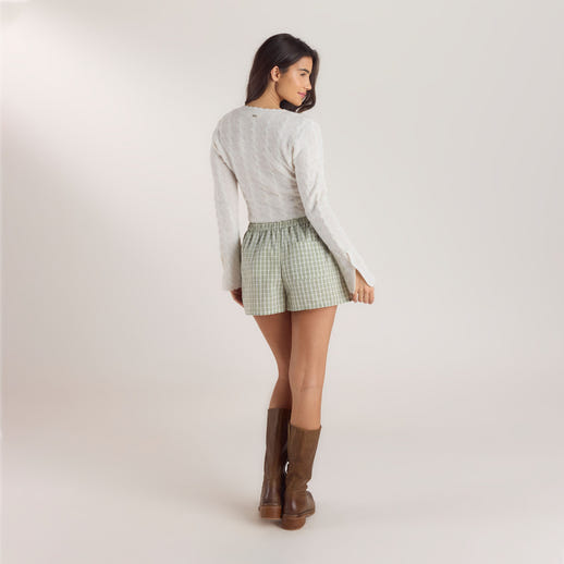 Check Cotton Shorts - Green alternate