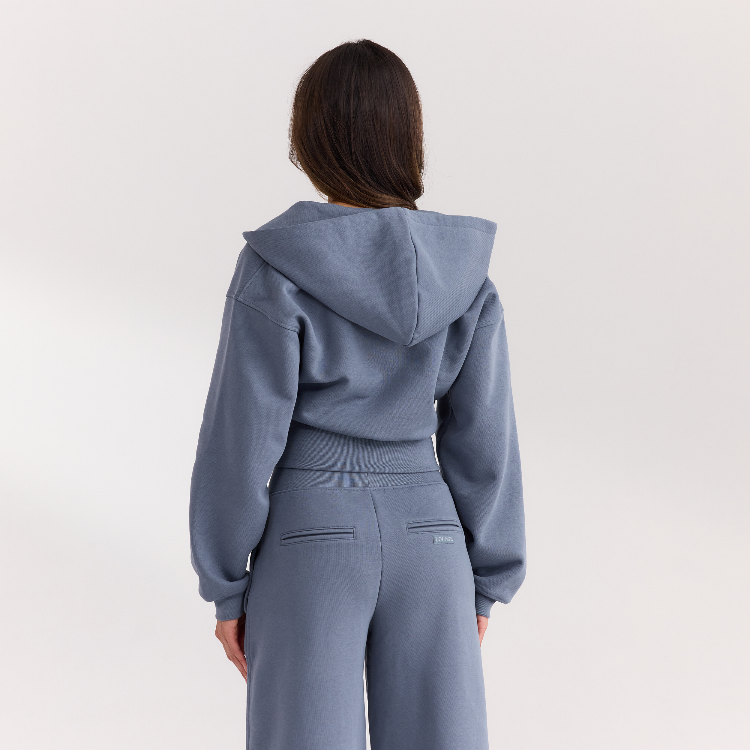 Fitted-Waist Zip-Up Hoodie | Fitted-Waist Zip-Up Hoodie - Slate Blue
