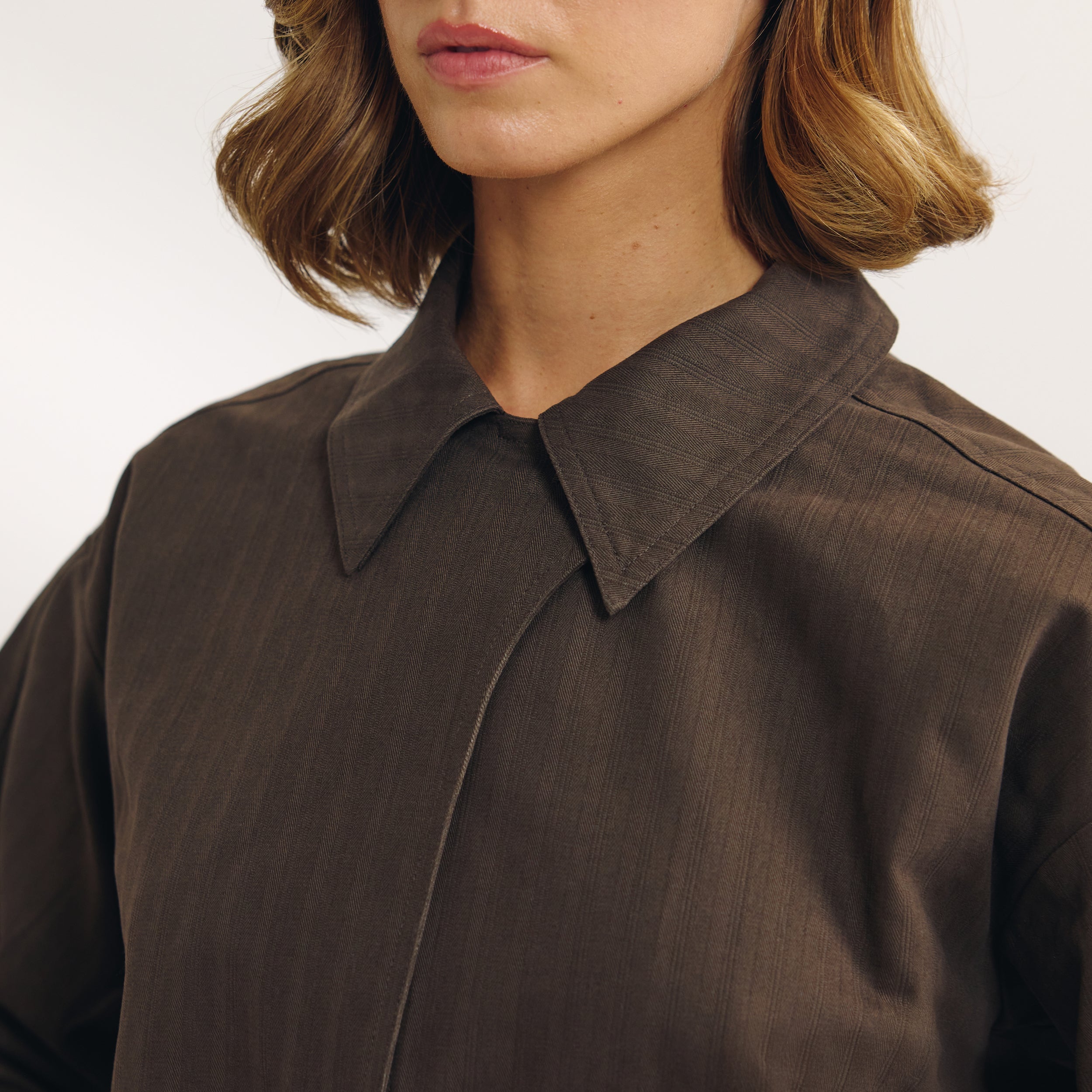 Button Detail Jacket | Button Detail Jacket - Dark Brown