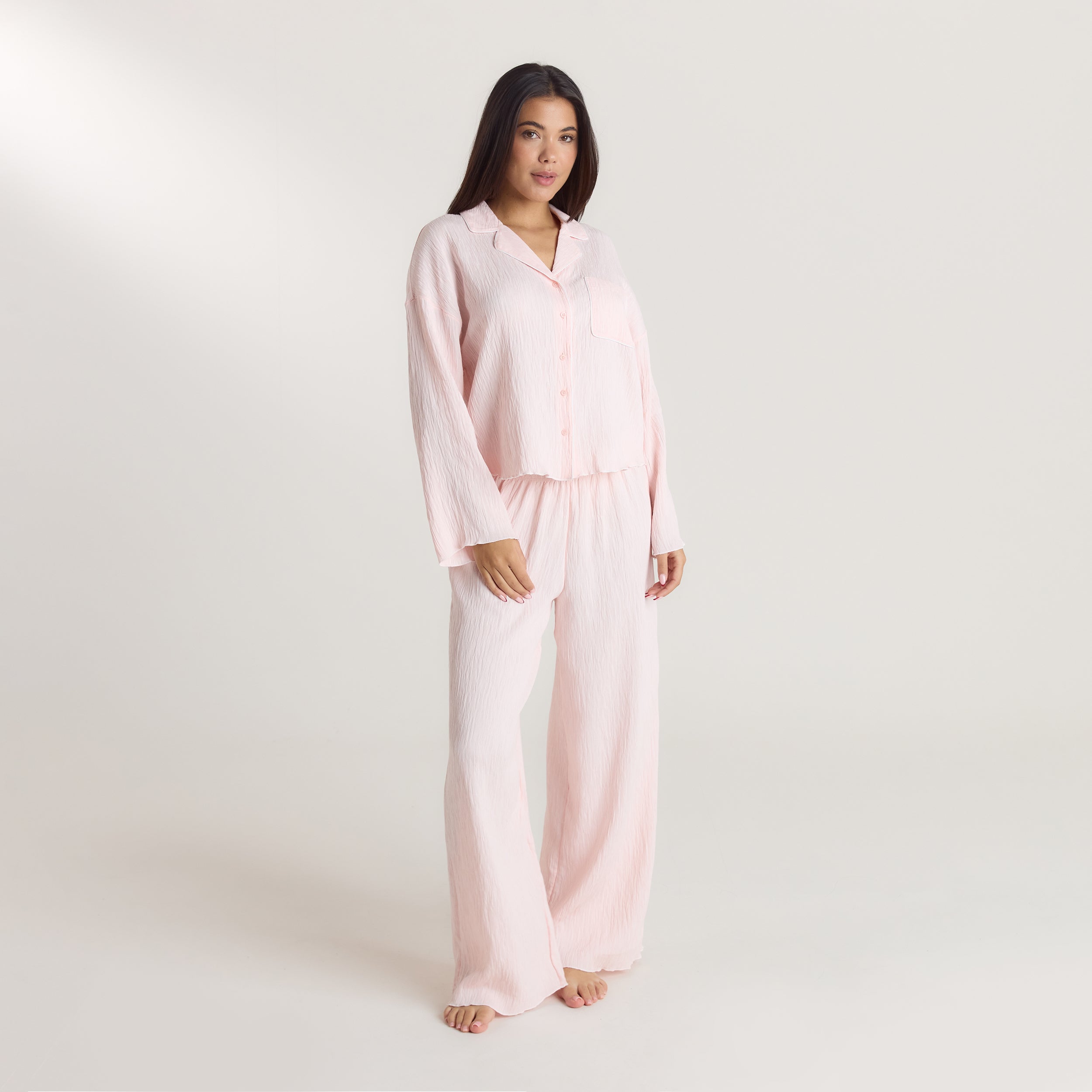 Crinkle Pyjama Bottoms | Crinkle Pyjama Bottoms - Pink