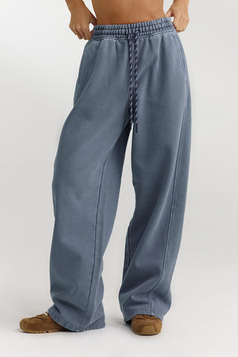 Straight-Leg Joggers - Washed Blue