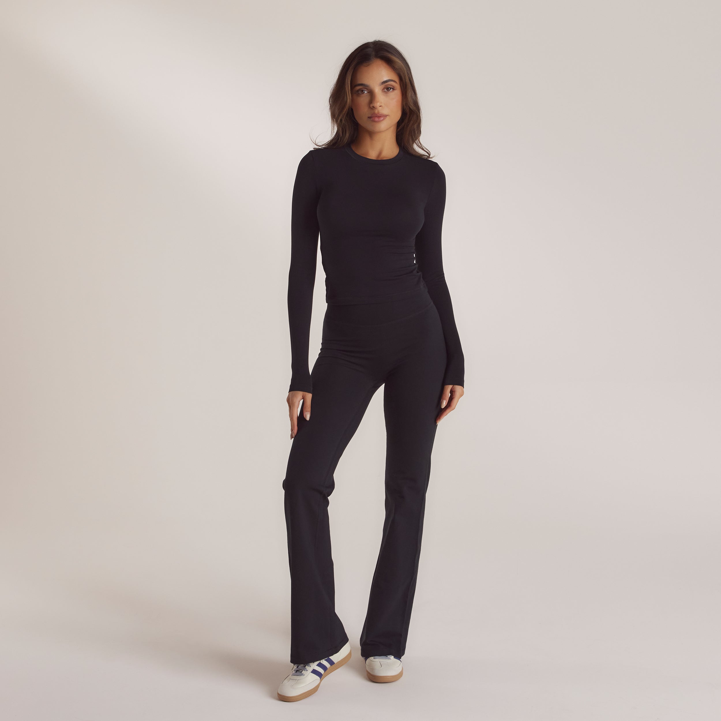 Cotton Blend Long Sleeve Top | Leidy, XS