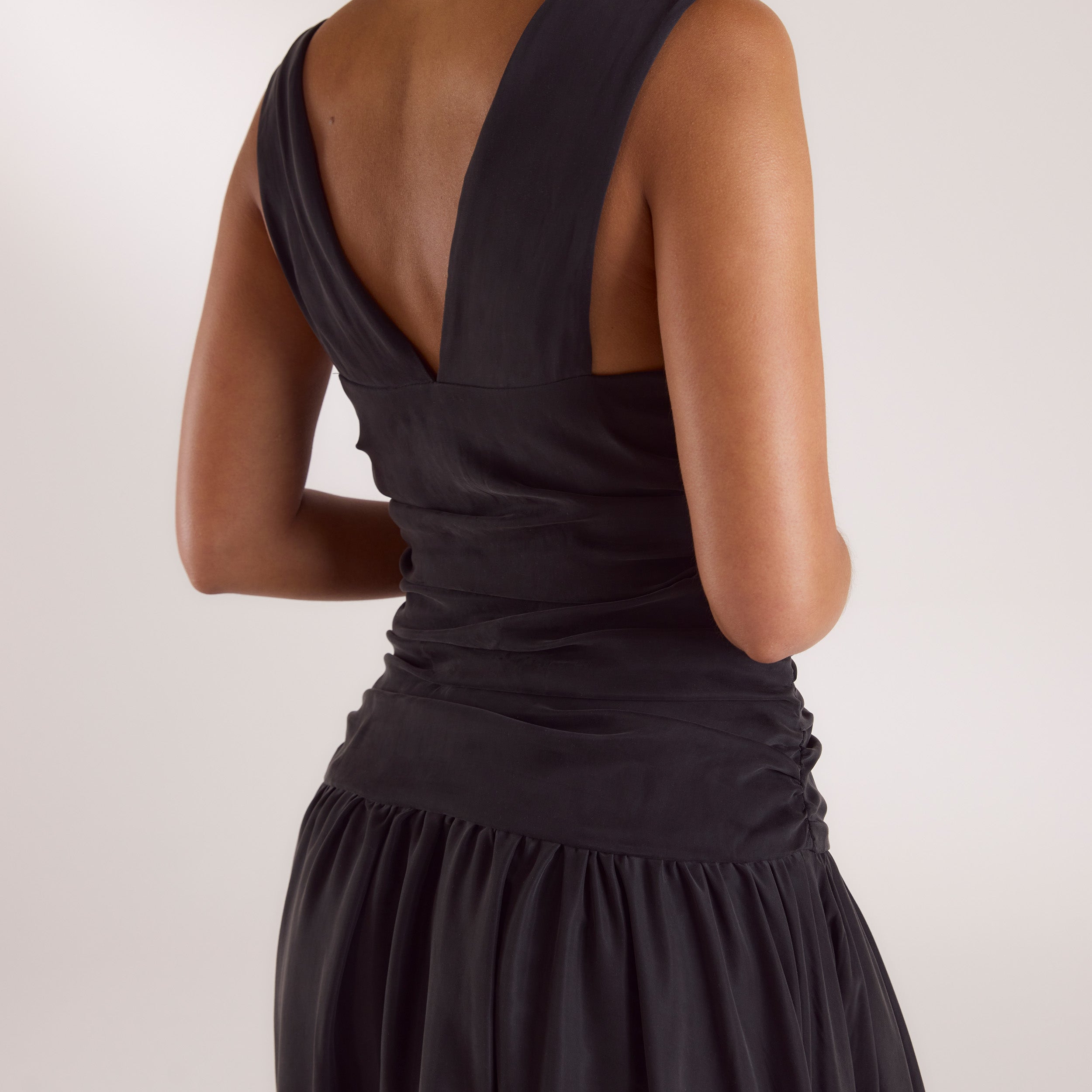 Cupro Blend Maxi Dress | Cupro Blend Maxi Dress - Black