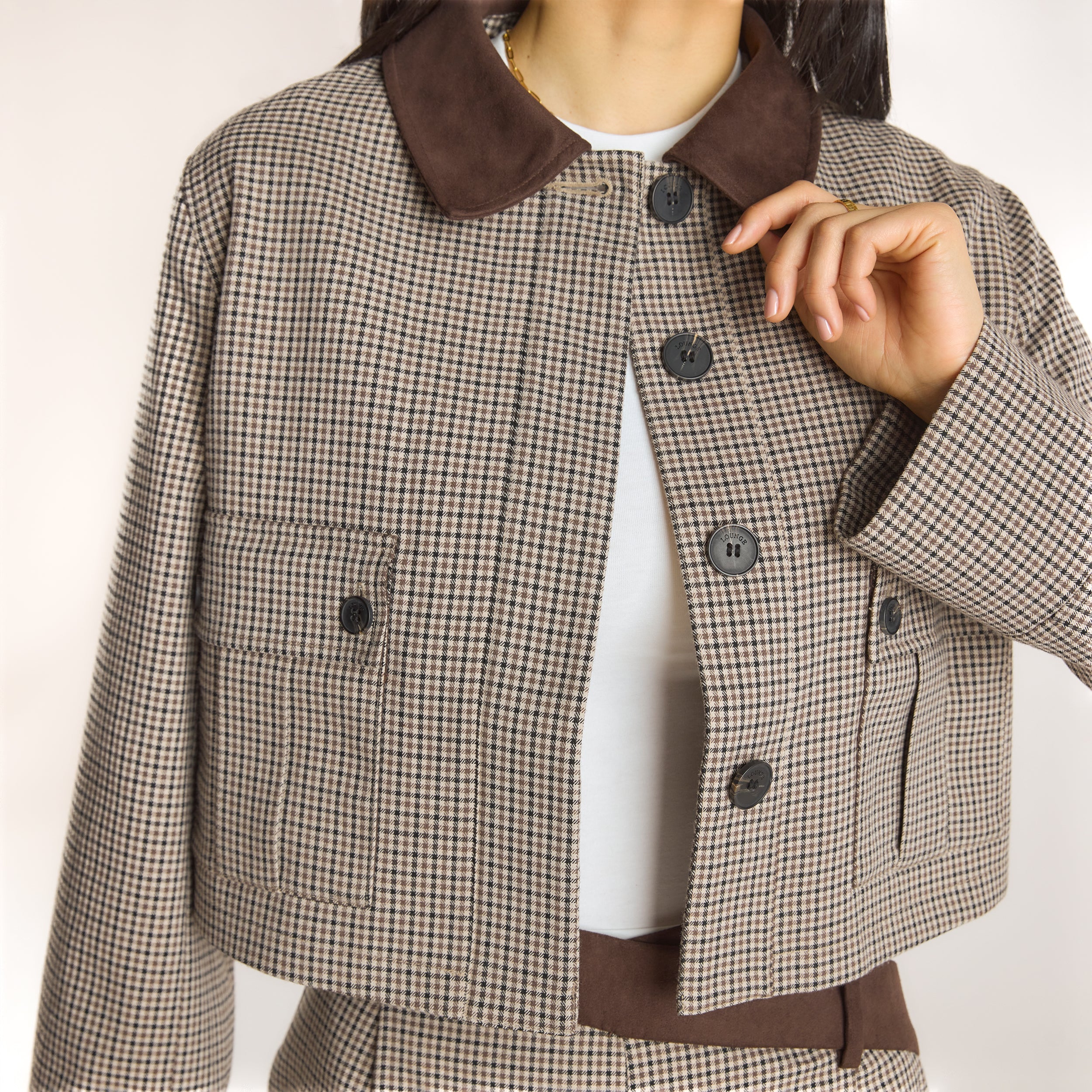 Houndstooth Jacket - Brown alternate