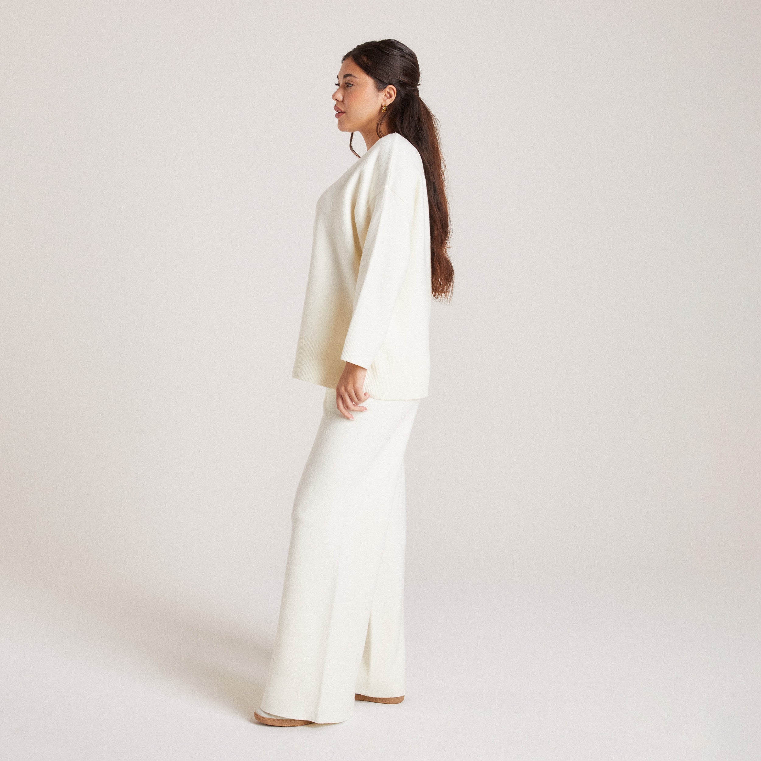Knitted Trousers | Knitted Trousers - Creme