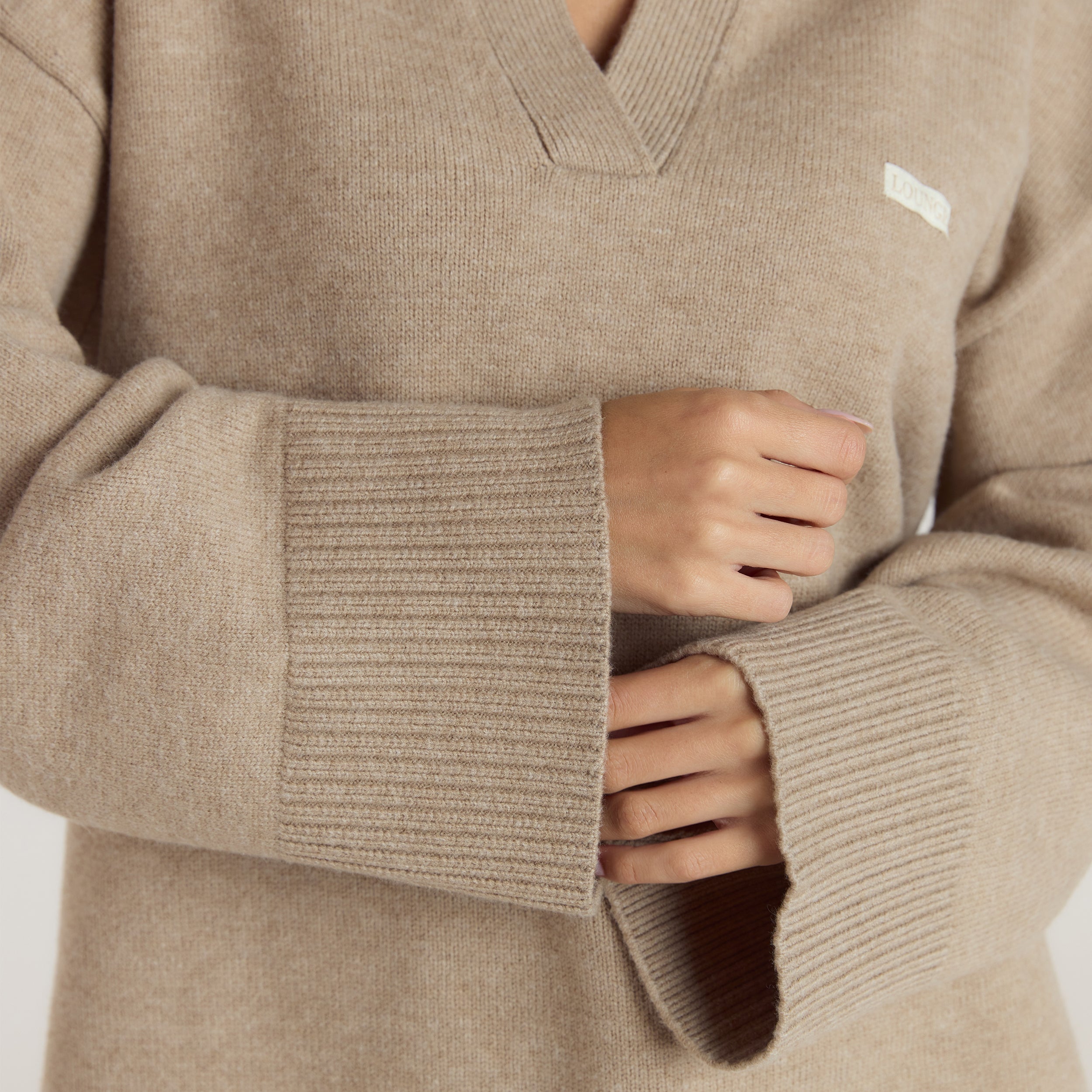 Half Placket Knitted Jumper | Half Placket Knitted Jumper - Mink