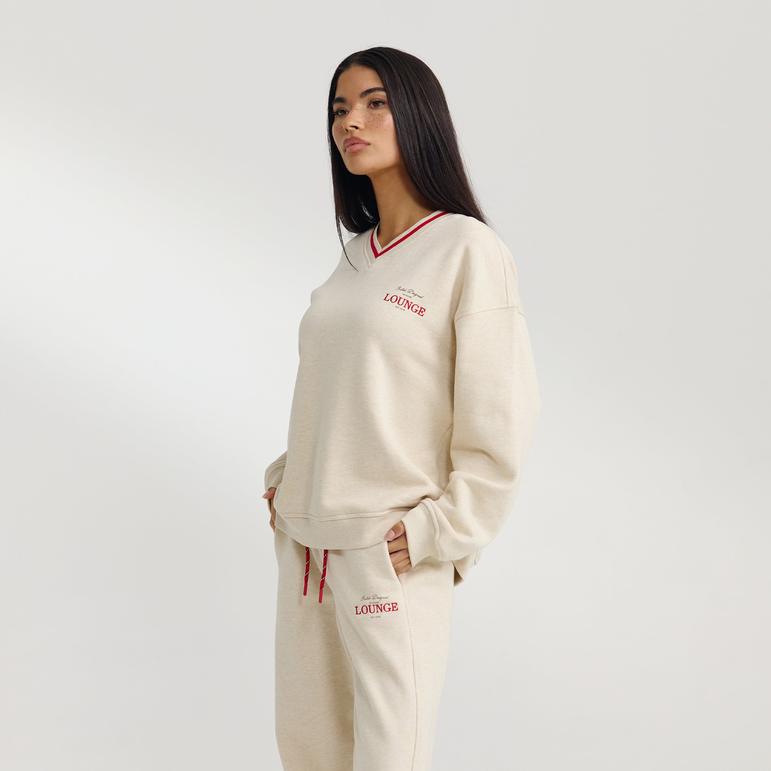 V-Neck Jumper | V-Neck Jumper - Oat Marl