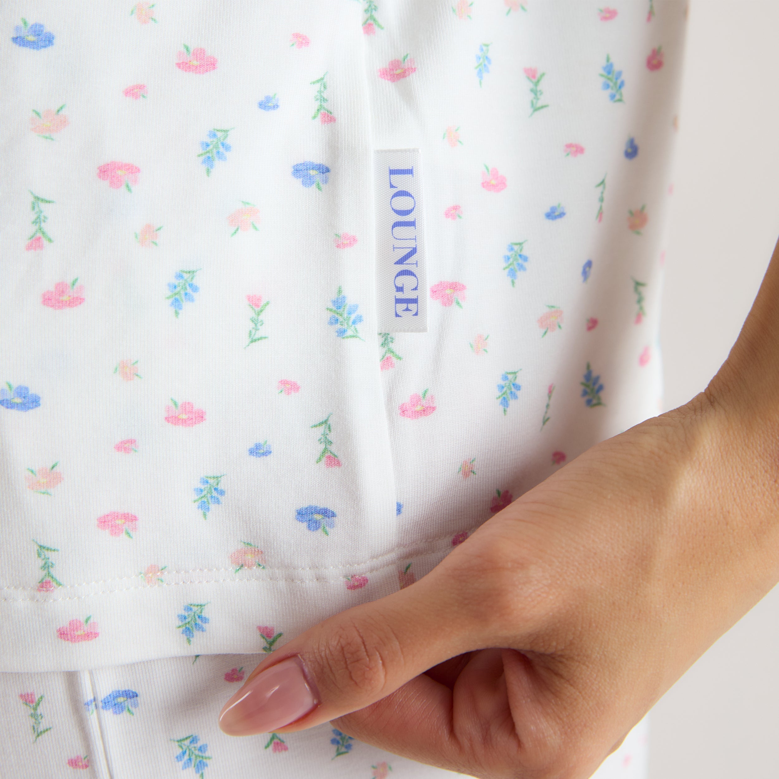 Modal Short Sleeve Pyjama Shirt | Modal Short Sleeve Pyjama Shirt - White Floral