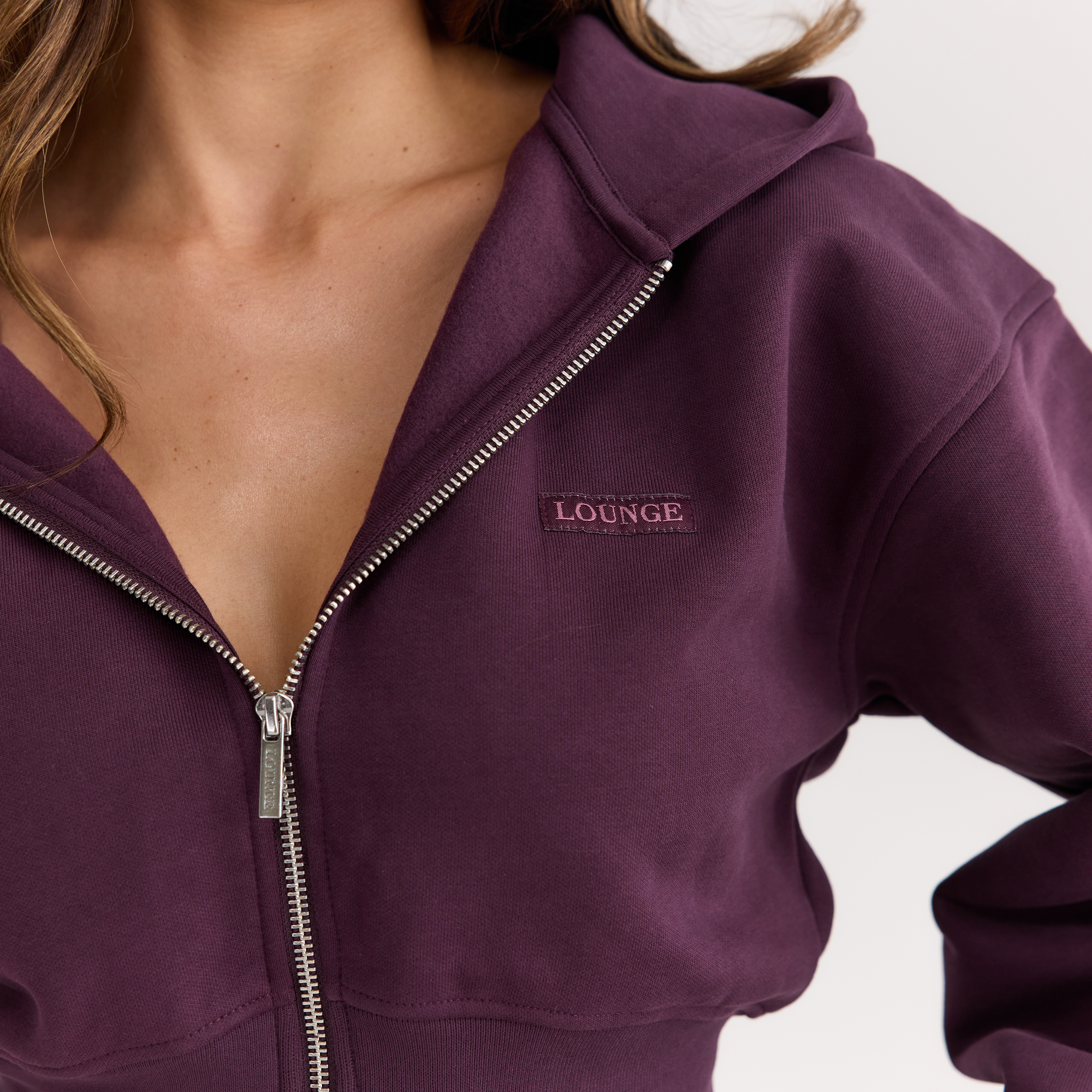 Fitted-Waist Zip-Up Hoodie | Fitted-Waist Zip-Up Hoodie - Cherry Lacquer