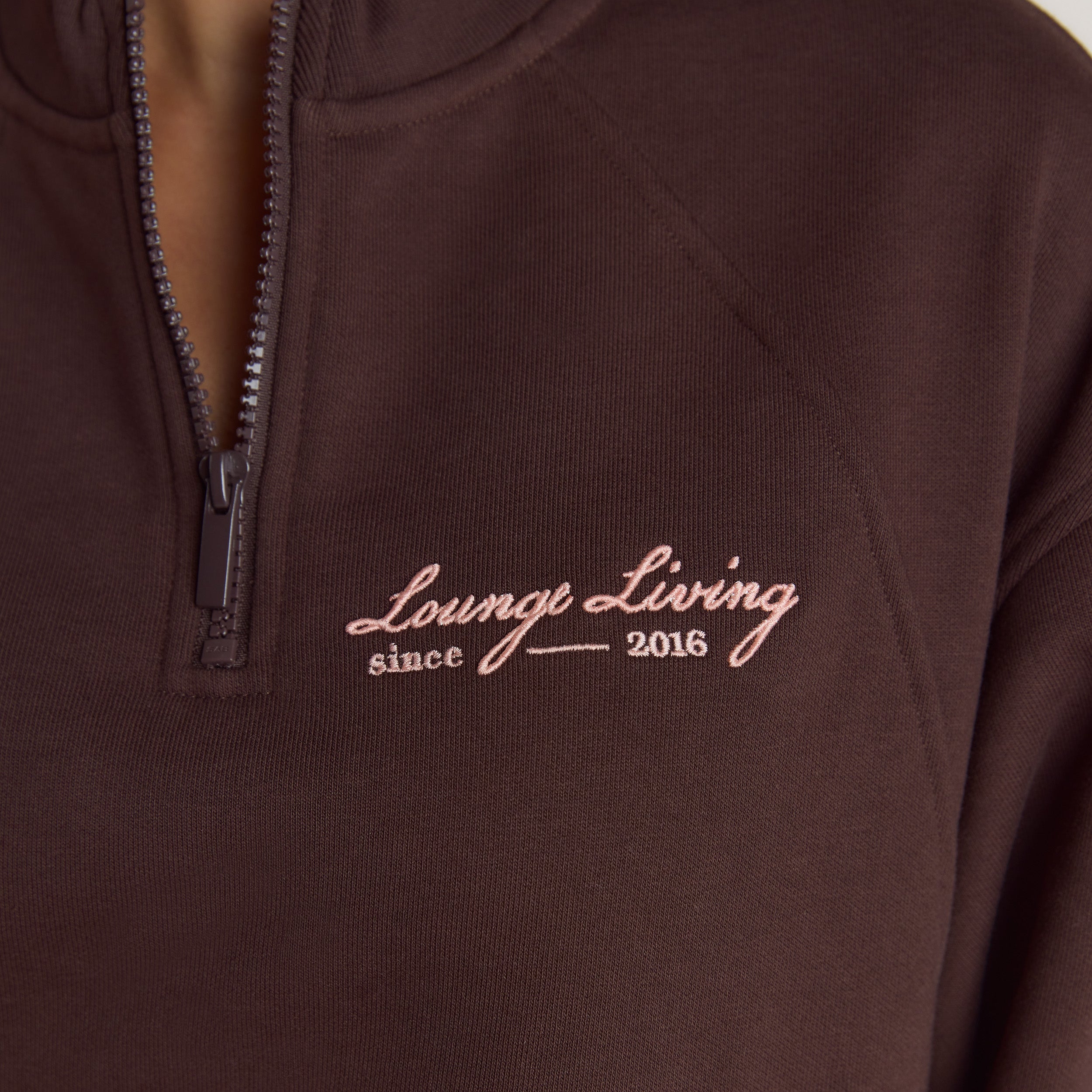 Lounge Living Quarter-Zip Jumper | Lounge Living Quarter-Zip Jumper - Chocolate
