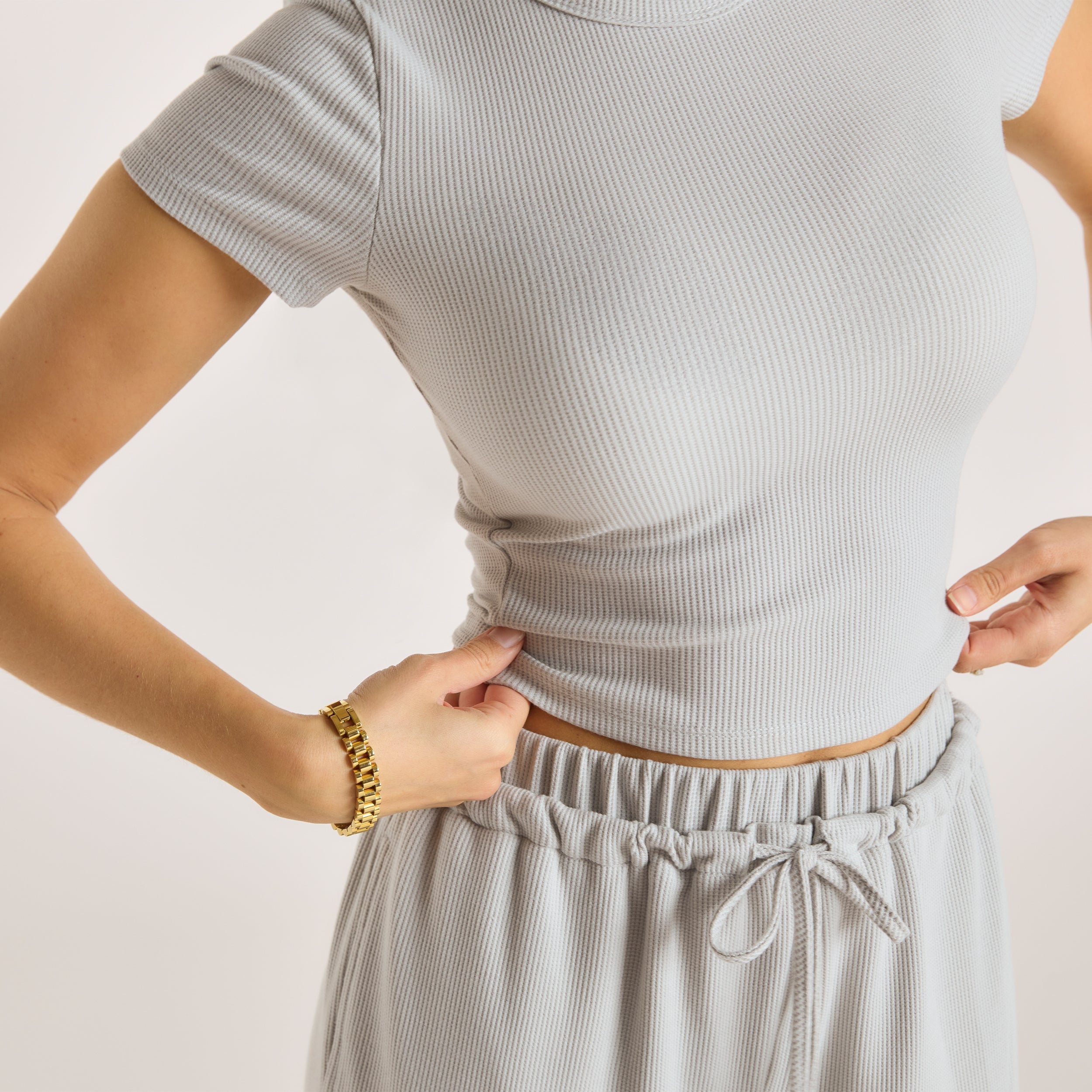 Waffle Baby Tee  | Waffle Baby Tee - Frost Grey