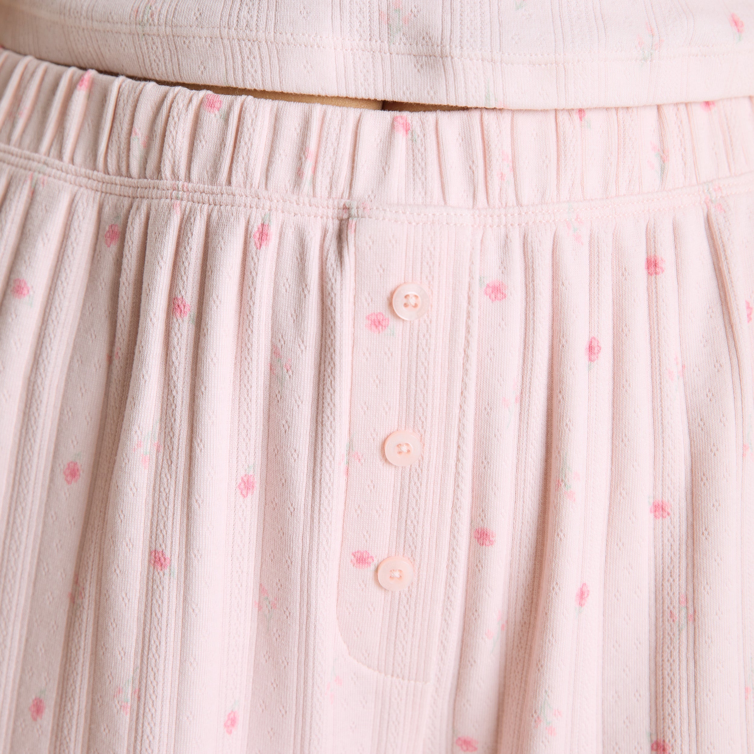 Pointelle Pyjama Bottoms | Pointelle Pyjama Bottoms - Pink Floral