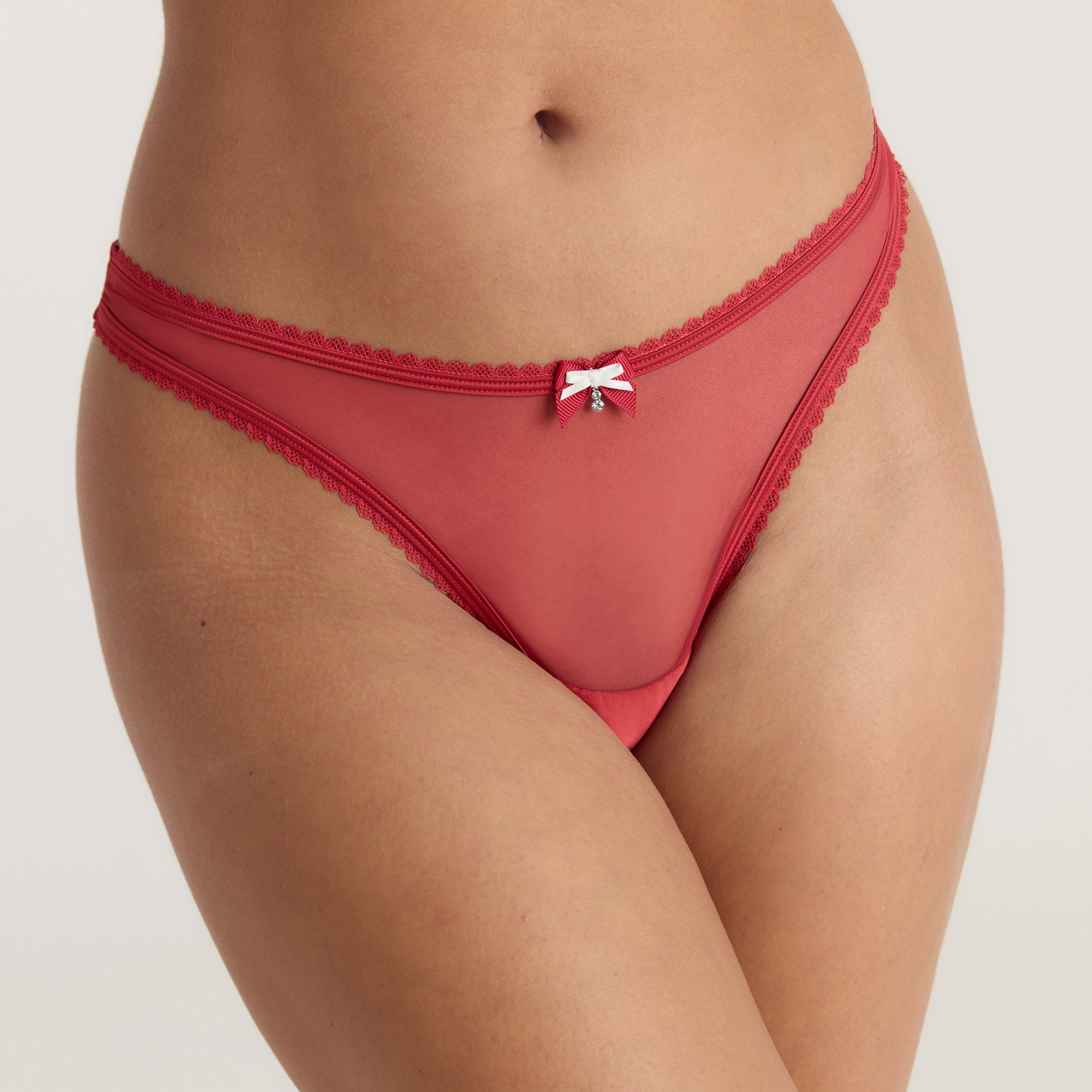 Satin Bow G-String | Satin Bow G-String - Red