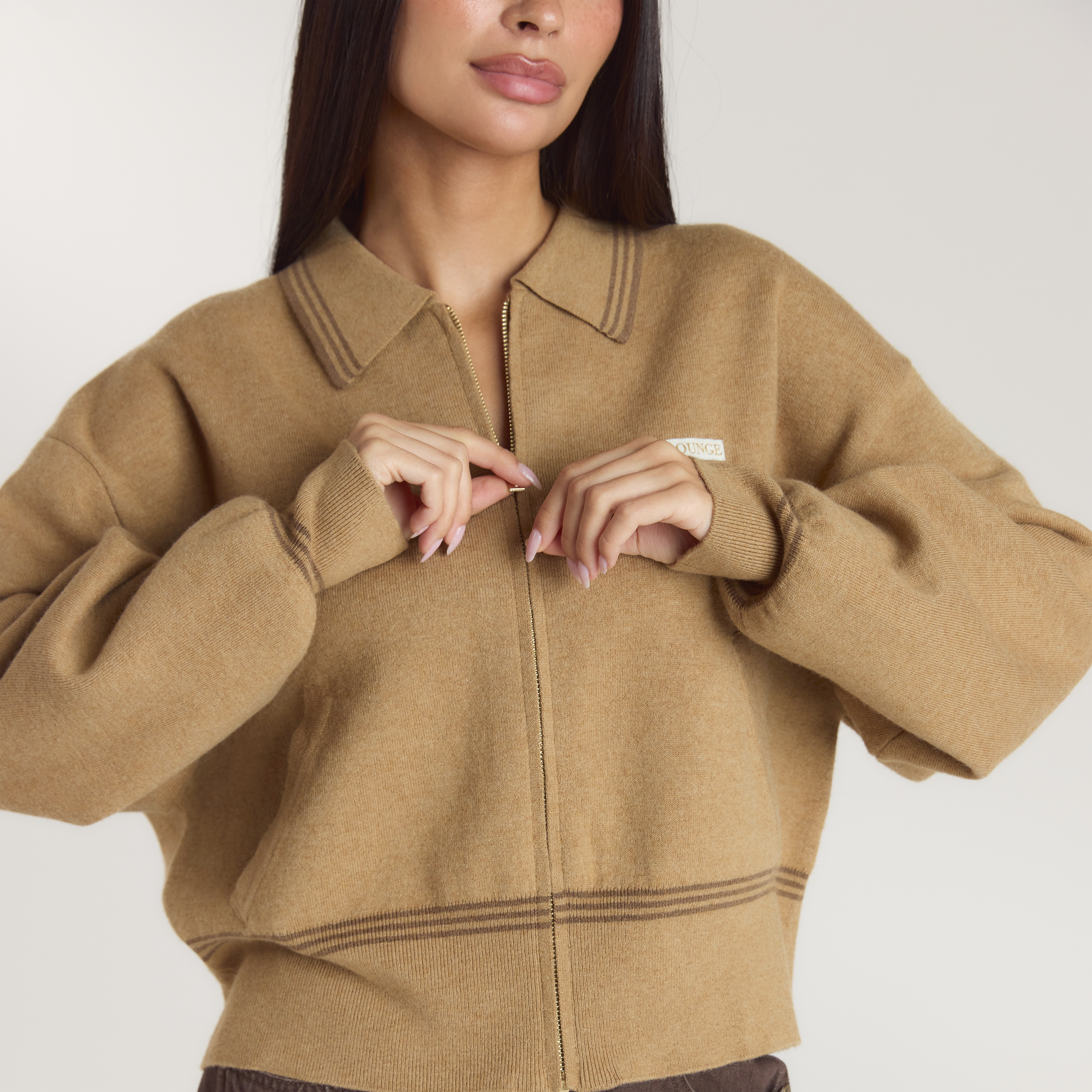 Knitted Jacket | Knitted Jacket - Tan