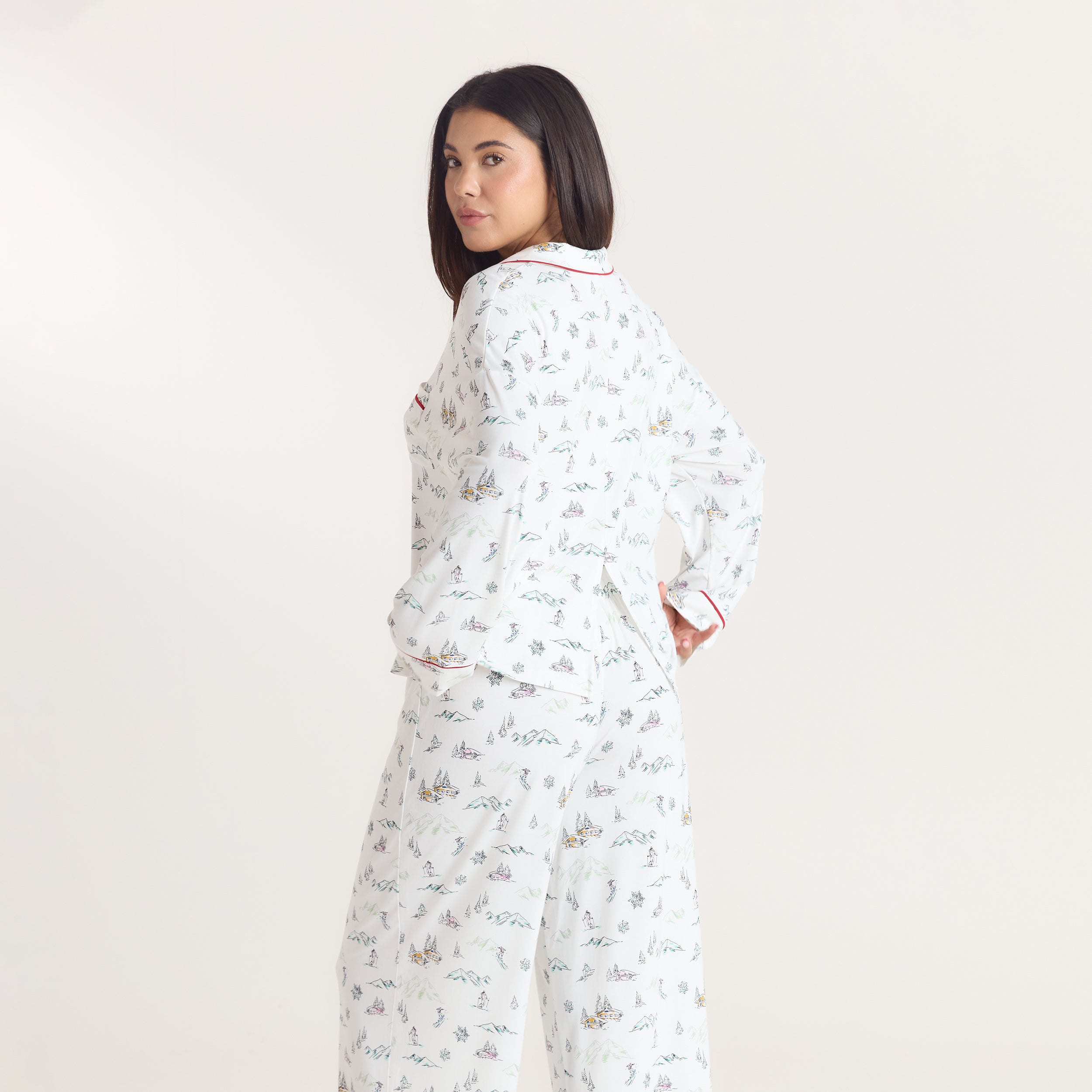 Alpine Dreams Pyjama Shirt | Alpine Dreams Pyjama Shirt - Ski Print
