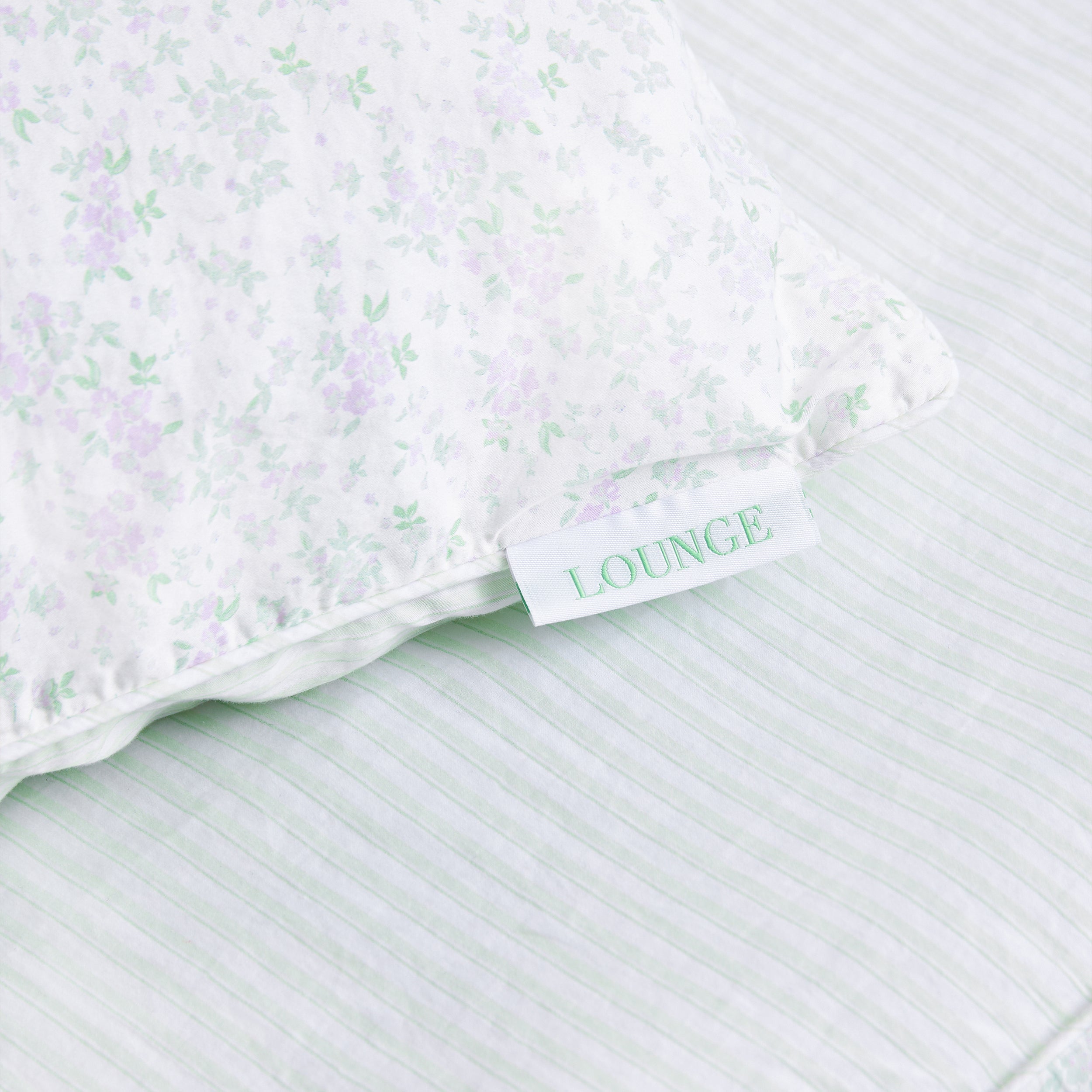 Bloom & Stripe Reversible Duvet Cover | Bloom & Stripe Reversible Duvet Cover - Sage Floral Print