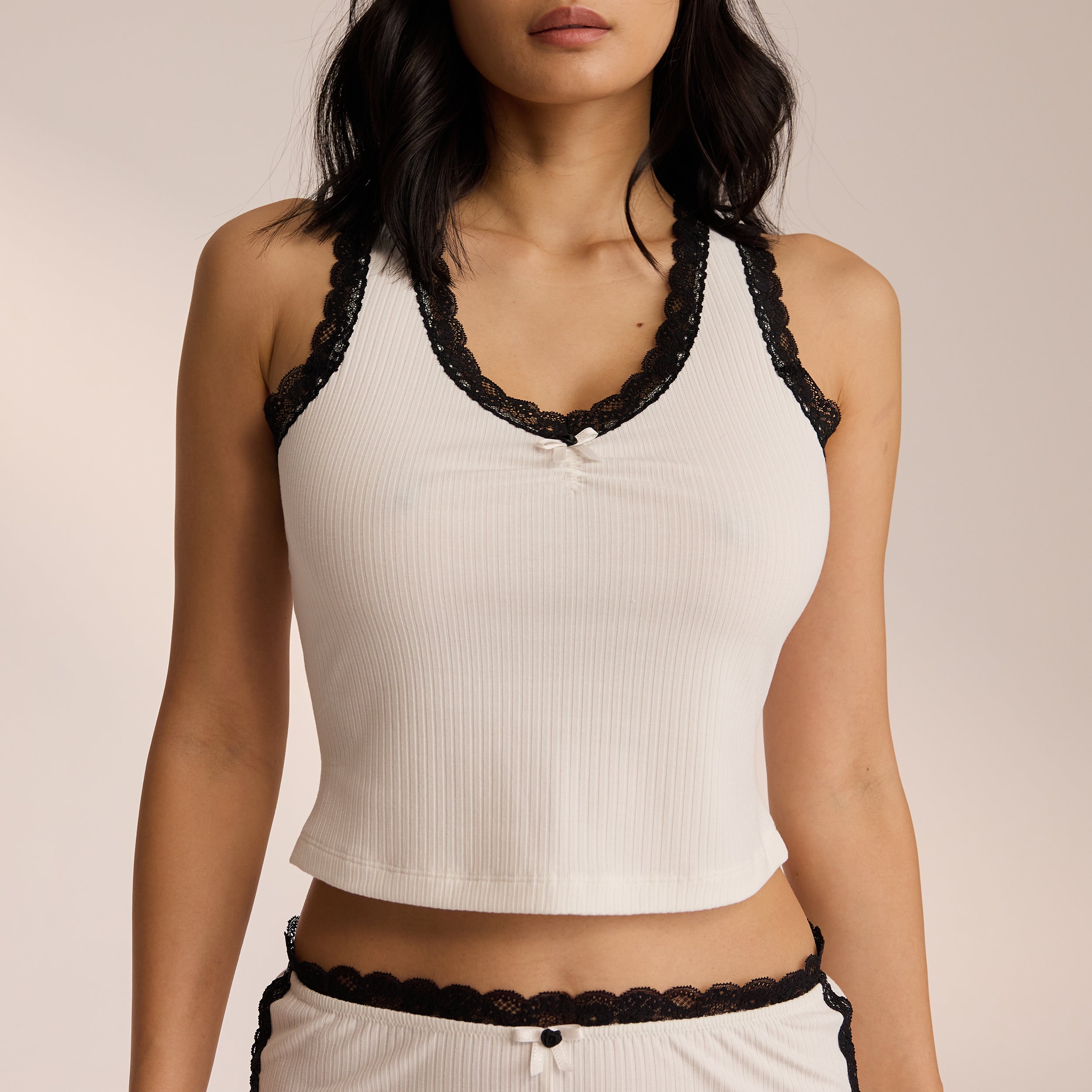 Lace Vest Pyjama Top | Miki, S