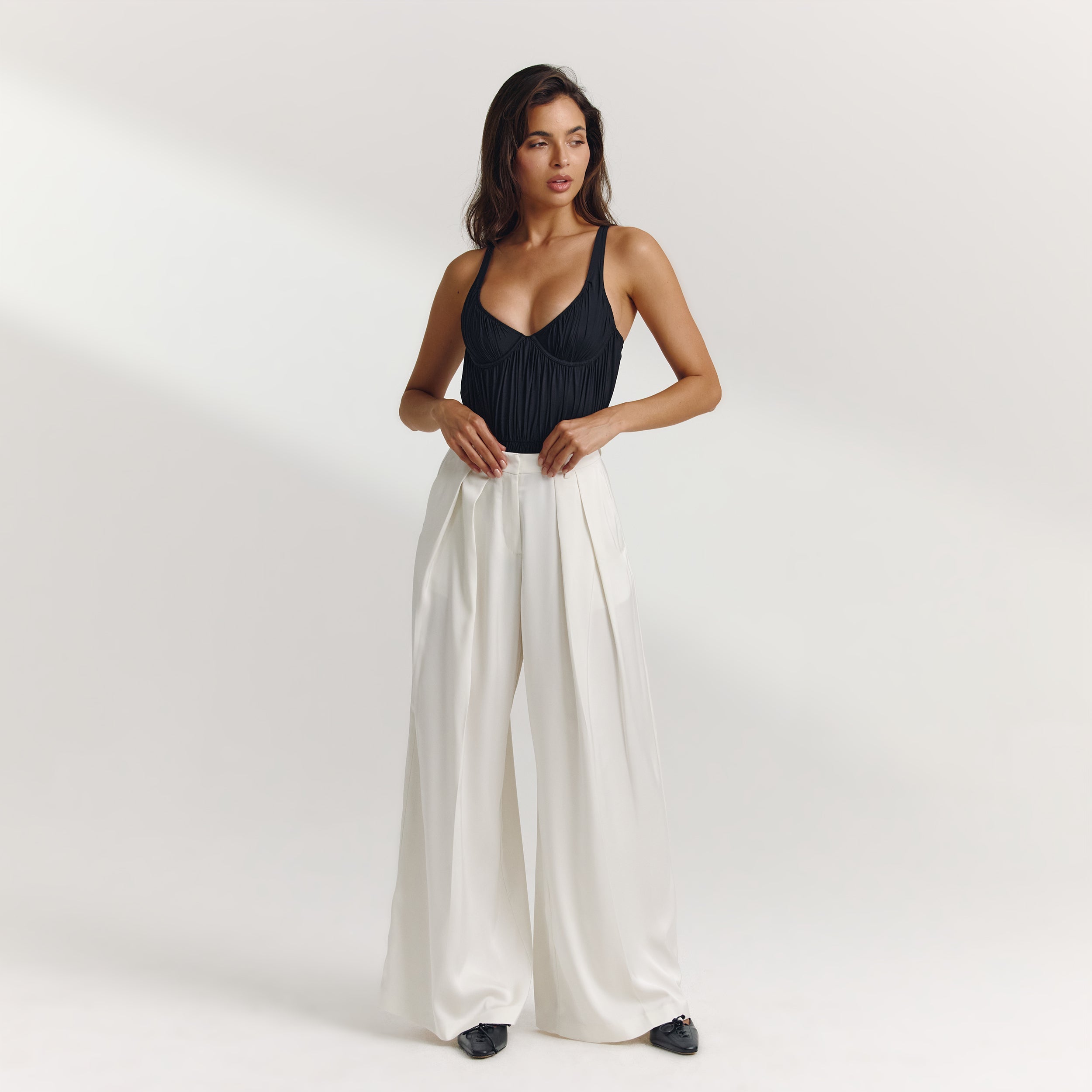 Pleated Mesh Bodysuit | Pleated Mesh Bodysuit - Black