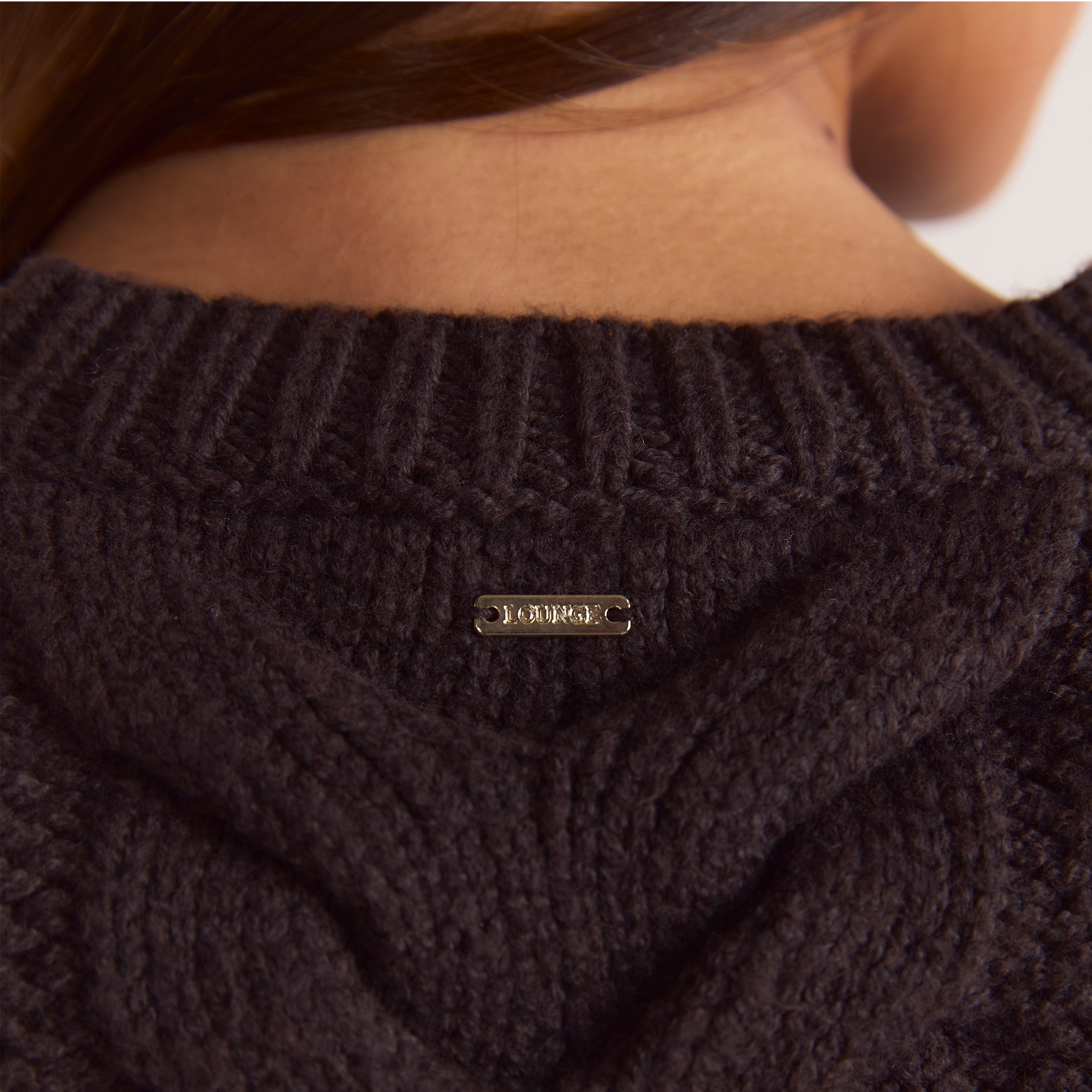 Cropped Cable-Knit Jumper | Cropped Cable-Knit Jumper - Dark Chocolate