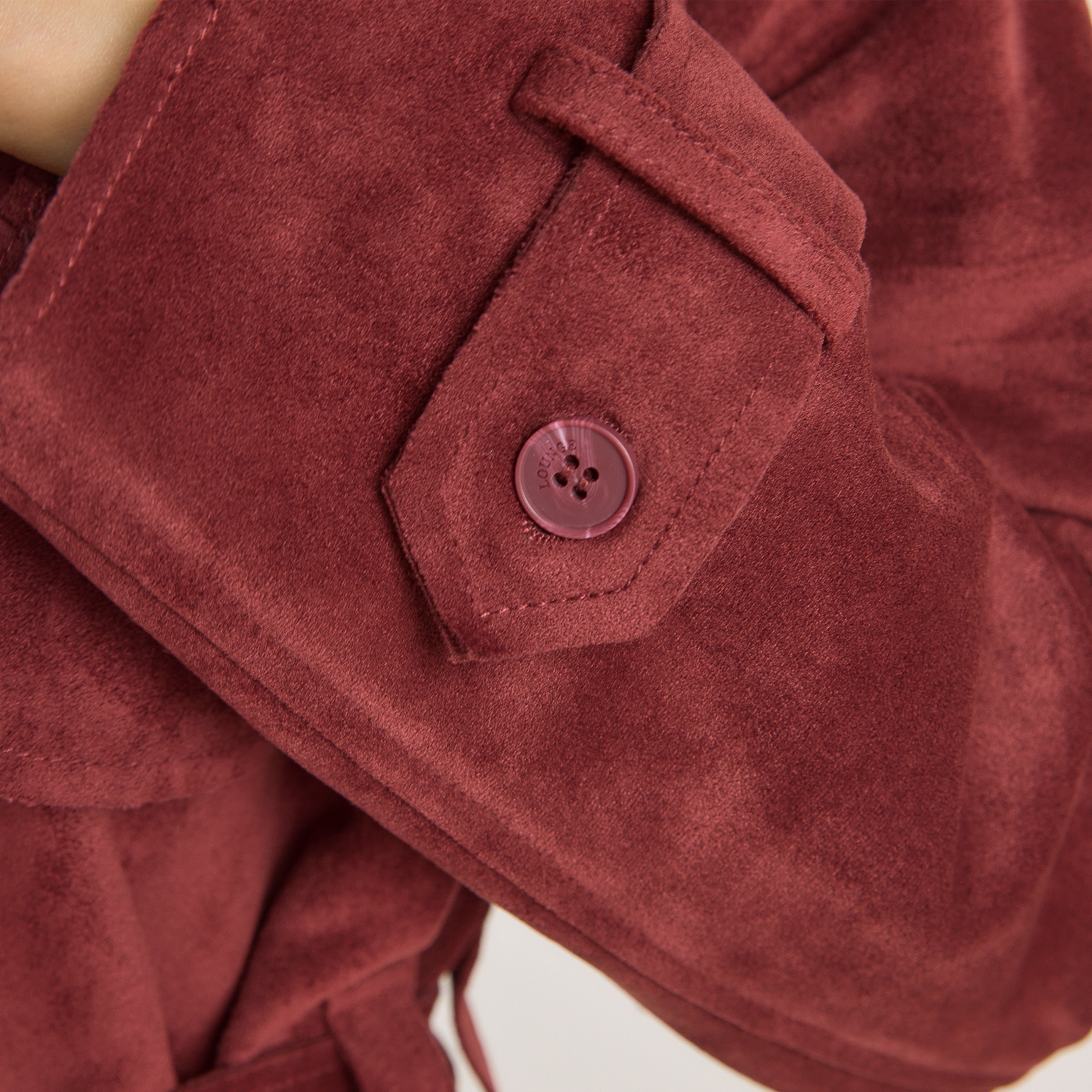 Suedette Trench Coat | Suedette Trench Coat - Burgundy