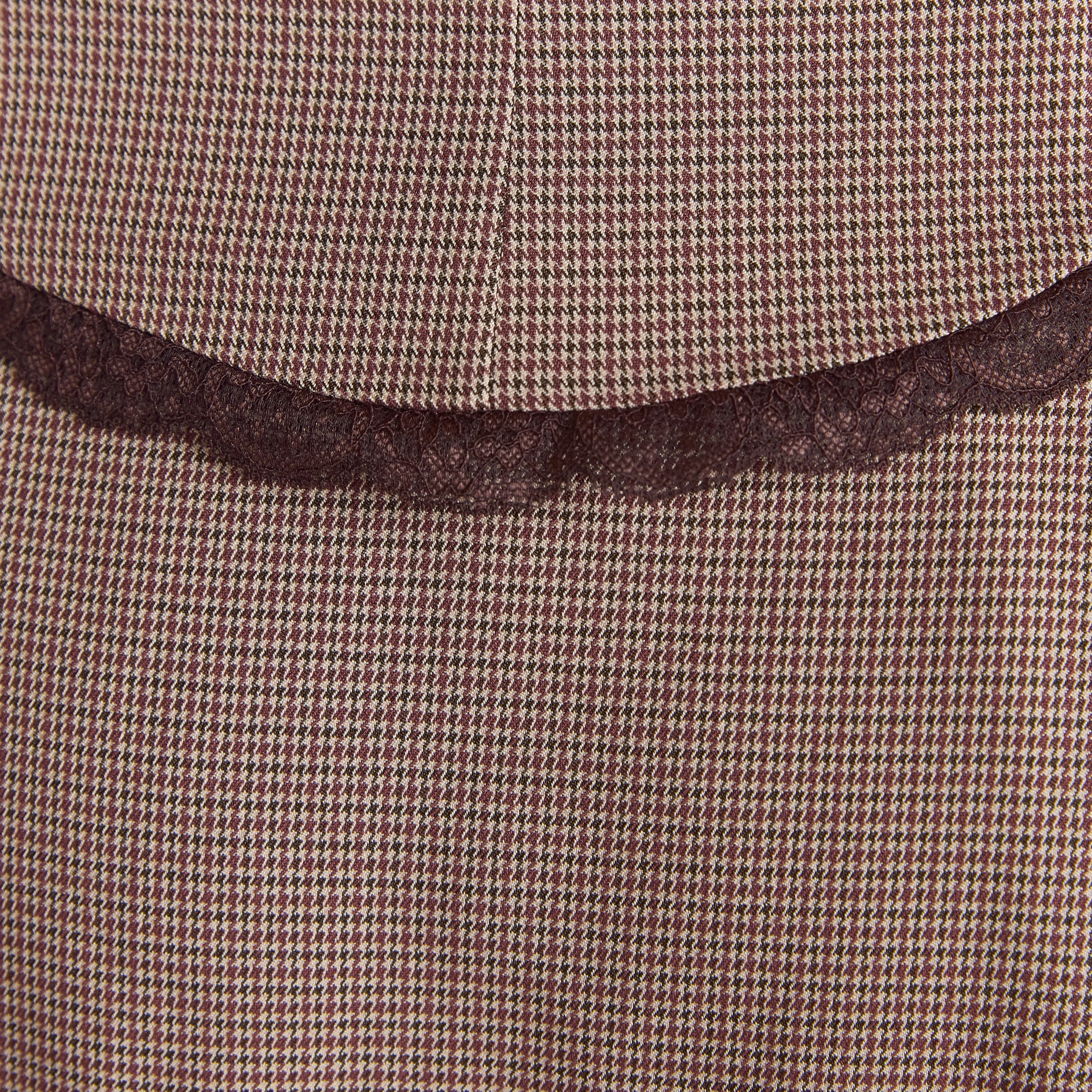Cinched V-Neck Top | Cinched V-Neck Top - Brown Check